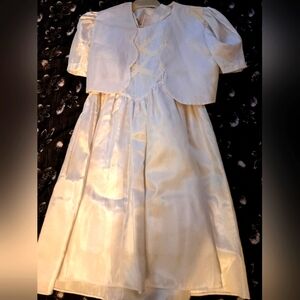 Child's silky white dress, size 6X, also great to add to your formal party.